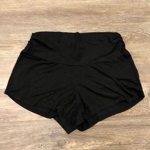 Ruched Waist Maternity Sleep Shorts
